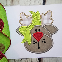 Reindeer Applique Design - Satin Stich Finish